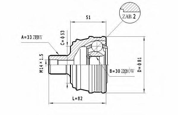 STATIM C333 Шарнирный комплект, приводной вал