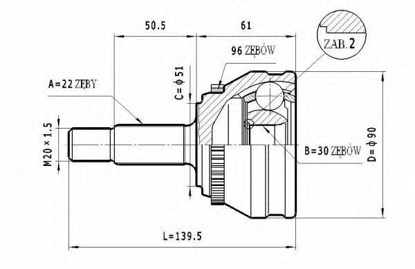STATIM C334 Шарнирный комплект, приводной вал