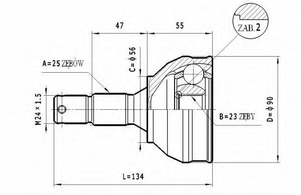 STATIM C342 Шарнирный комплект, приводной вал