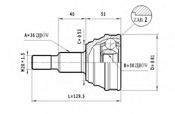 STATIM C349 Шарнирный комплект, приводной вал