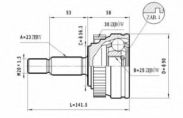 STATIM C357 Шарнирный комплект, приводной вал