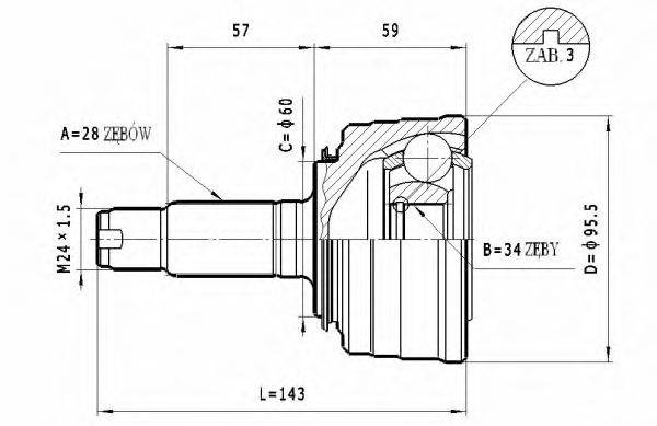 STATIM C422 Шарнирный комплект, приводной вал