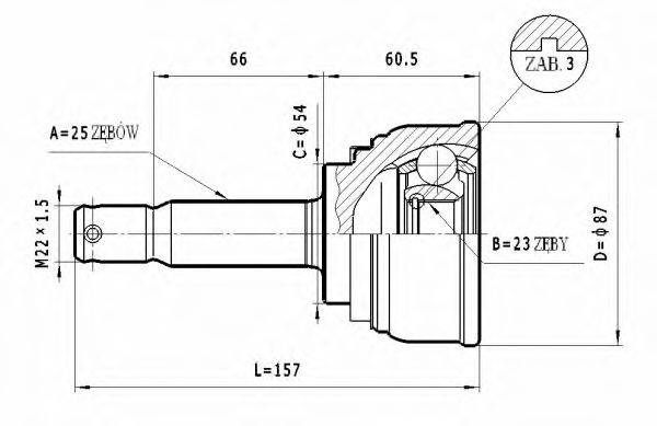 STATIM C457 Шарнирный комплект, приводной вал