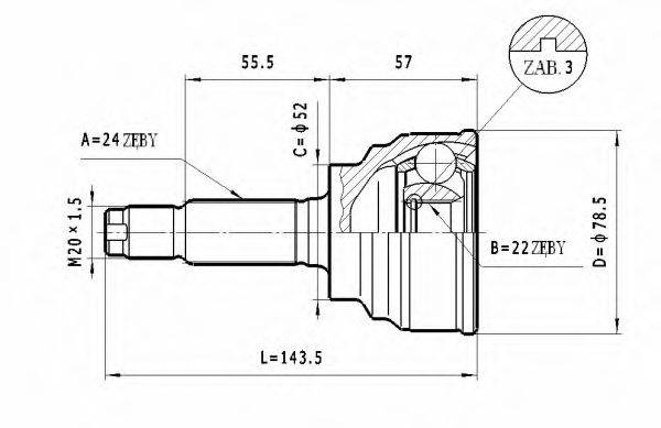 STATIM C462 Шарнирный комплект, приводной вал