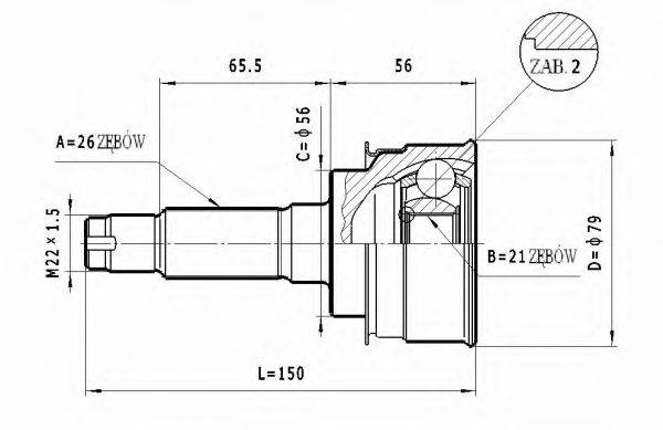 STATIM C463 Шарнирный комплект, приводной вал