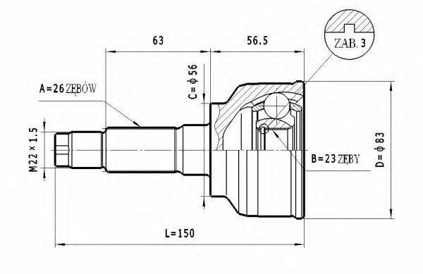 STATIM C469 Шарнирный комплект, приводной вал