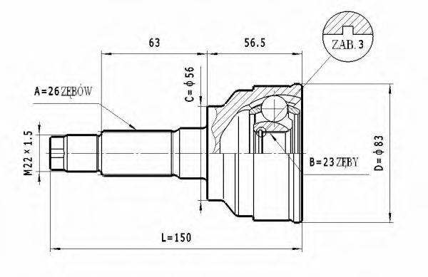 STATIM C472 Шарнирный комплект, приводной вал