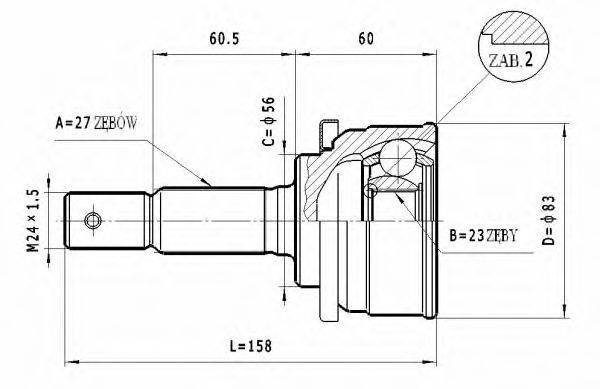 STATIM C501 Шарнирный комплект, приводной вал