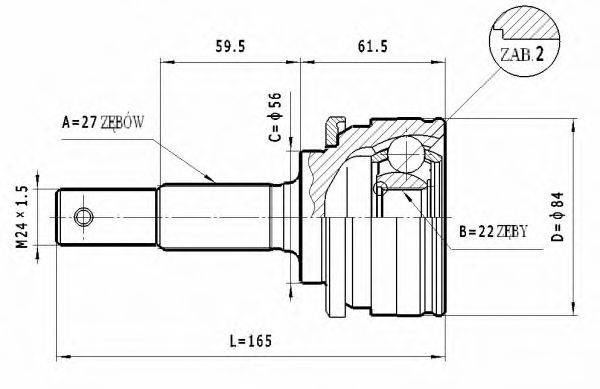 STATIM C504 Шарнирный комплект, приводной вал