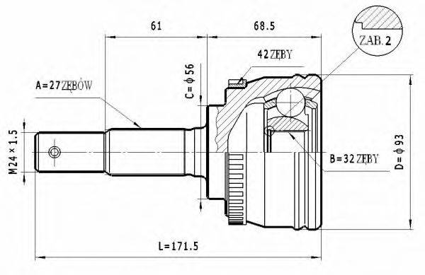 STATIM C537 Шарнирный комплект, приводной вал