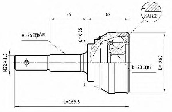 STATIM C549 Шарнирный комплект, приводной вал