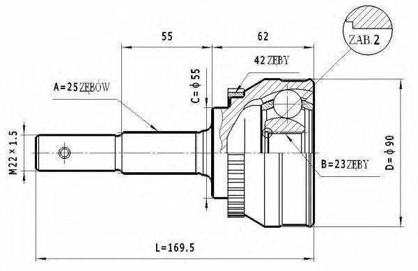 STATIM C551 Шарнирный комплект, приводной вал