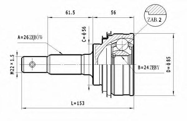 STATIM C583 Шарнирный комплект, приводной вал