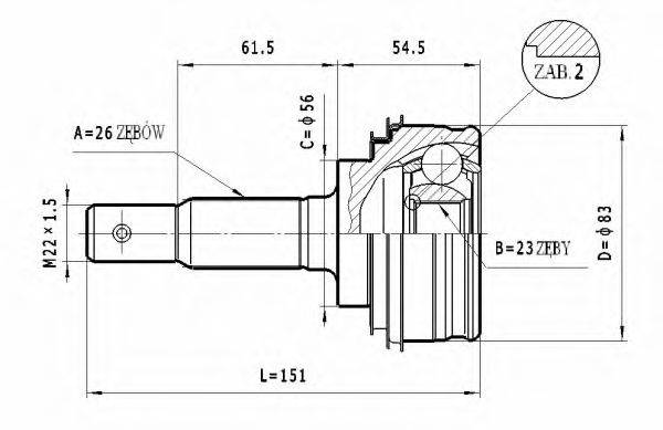 STATIM C594 Шарнирный комплект, приводной вал