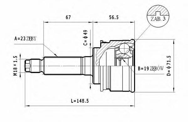 STATIM C631 Шарнирный комплект, приводной вал