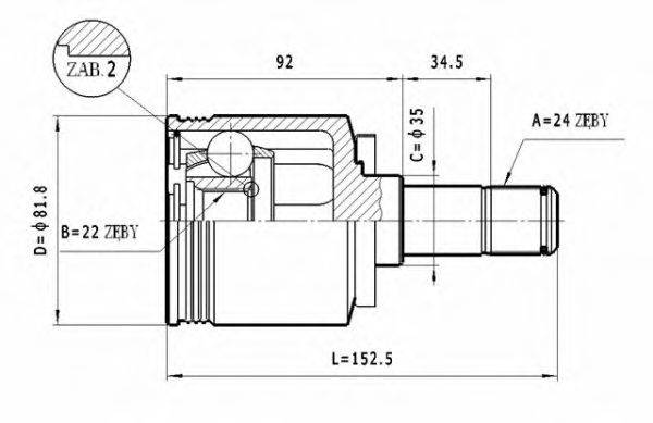 STATIM CW034 Шарнирный комплект, приводной вал