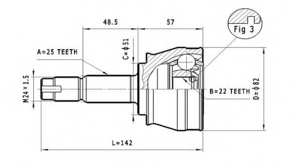 STATIM C176 Шарнирный комплект, приводной вал