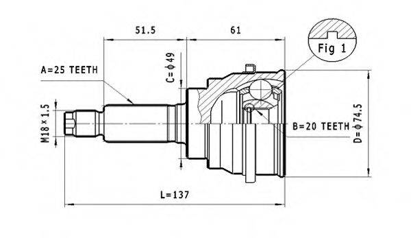 STATIM C641 Шарнирный комплект, приводной вал