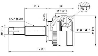 STATIM C538 Шарнирный комплект, приводной вал