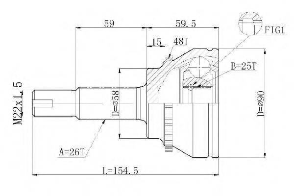 STATIM C580 Шарнирный комплект, приводной вал