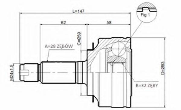 STATIM C445 Шарнирный комплект, приводной вал