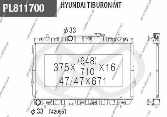 NPS H156I33 Радиатор, охлаждение двигателя