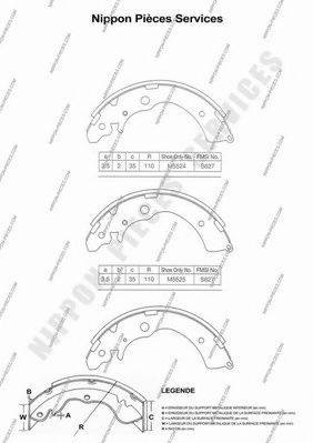 NPS H350A04 Комплект тормозных колодок