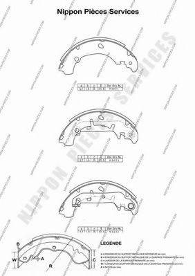 NPS M350A19 Комплект тормозных колодок
