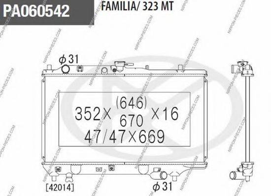 NPS M156A21 Радиатор, охлаждение двигателя