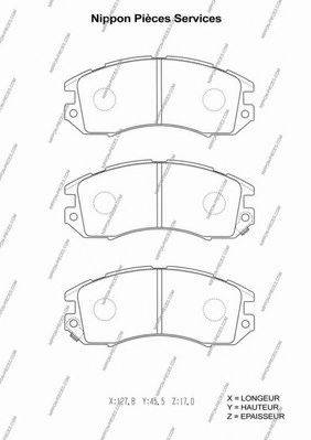 NPS S360U05 Комплект тормозных колодок, дисковый тормоз