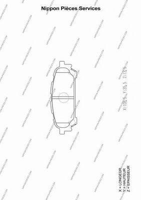 NPS S361U09 Комплект тормозных колодок, дисковый тормоз