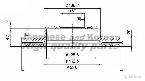 ASHUKI 09901108 Тормозной диск