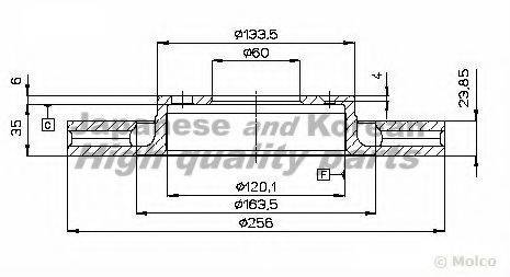 ASHUKI 09907090 Тормозной диск