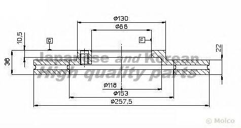 ASHUKI 09909009 Тормозной диск