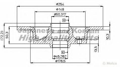 ASHUKI 09935030 Тормозной диск