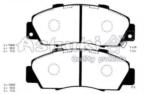 ASHUKI H02542A Комплект тормозных колодок, дисковый тормоз