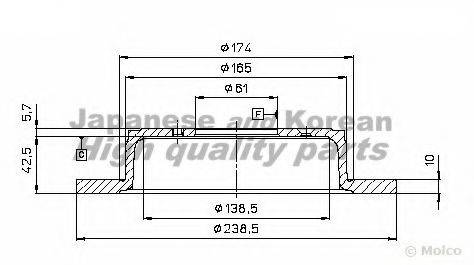 ASHUKI H03920 Тормозной диск