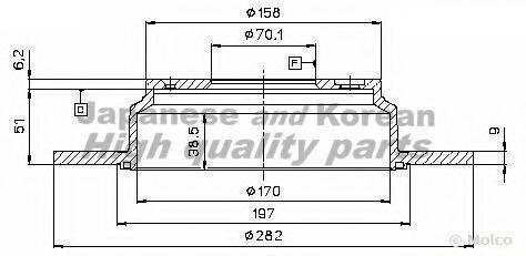 ASHUKI H03930 Тормозной диск