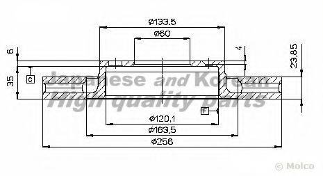 ASHUKI J02701 Тормозной диск