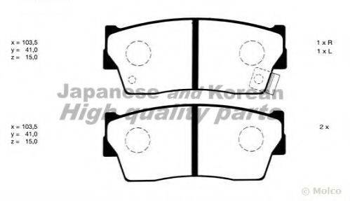 ASHUKI K01209 Комплект тормозных колодок, дисковый тормоз