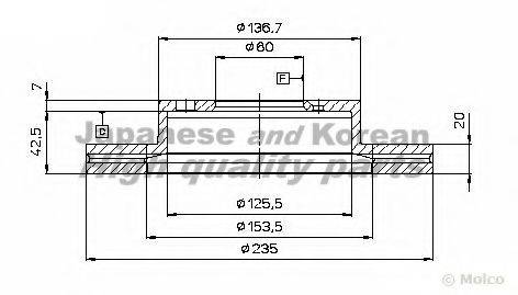 ASHUKI K01609 Тормозной диск