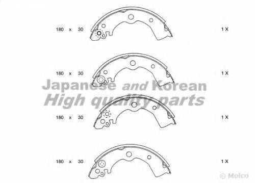 ASHUKI N01155 Комплект тормозных колодок