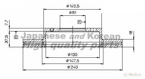 ASHUKI N01370 Тормозной диск