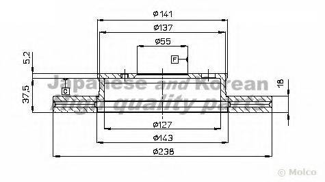 ASHUKI T60108 Тормозной диск