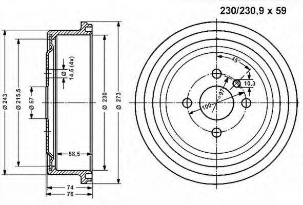 VEMA 800830 Тормозной барабан