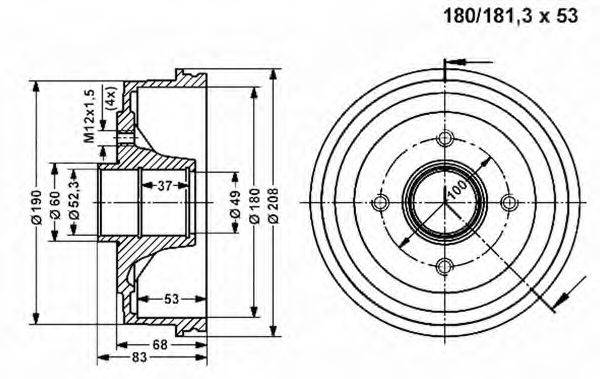 VEMA 800833 Тормозной барабан