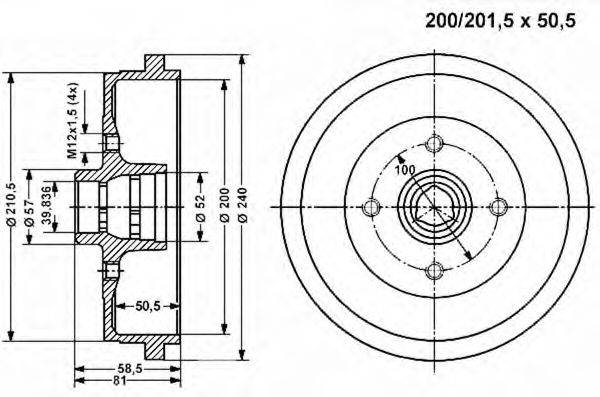 VEMA 800975 Тормозной барабан