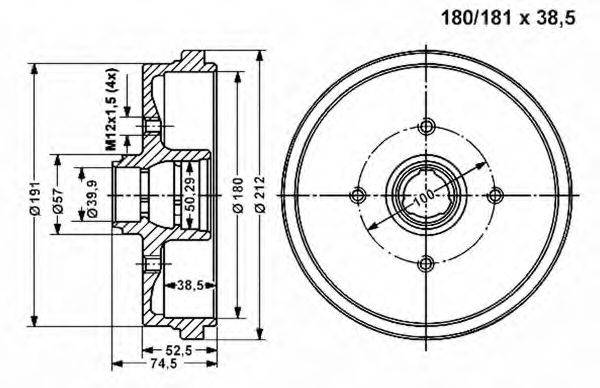 VEMA 800977 Тормозной барабан