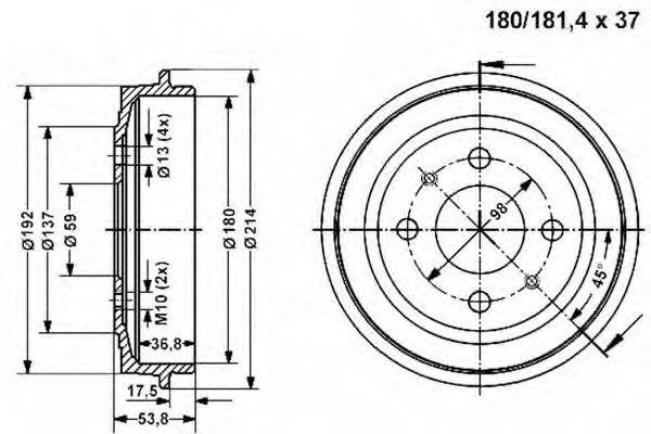 VEMA 801001 Тормозной барабан