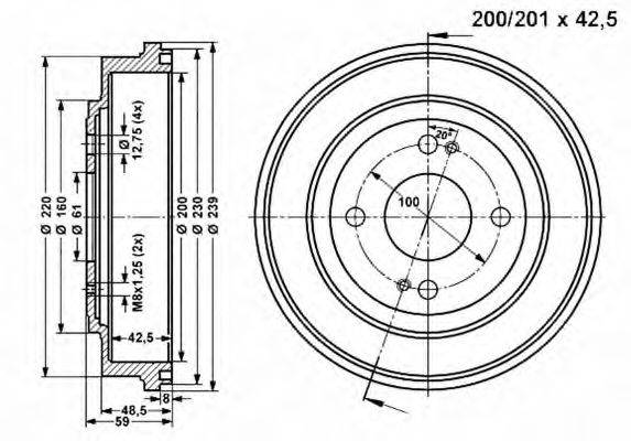 VEMA 801049 Тормозной барабан